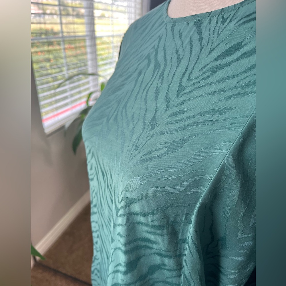 Topshop Green Zebra Patterned Blouse S 14 NWT - Picture 11 of 11